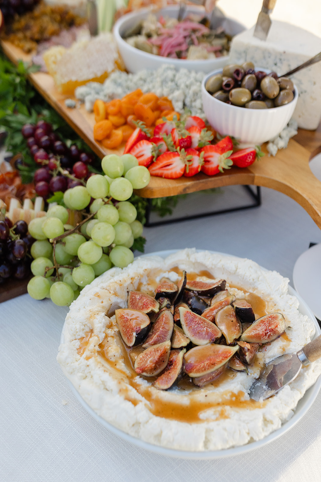 Cheese, fruit, and charcuterie at cocktail hour